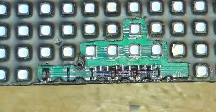 PCB hiba LED modulon – vezetősáv/huzalozás javítása és helyreállítás